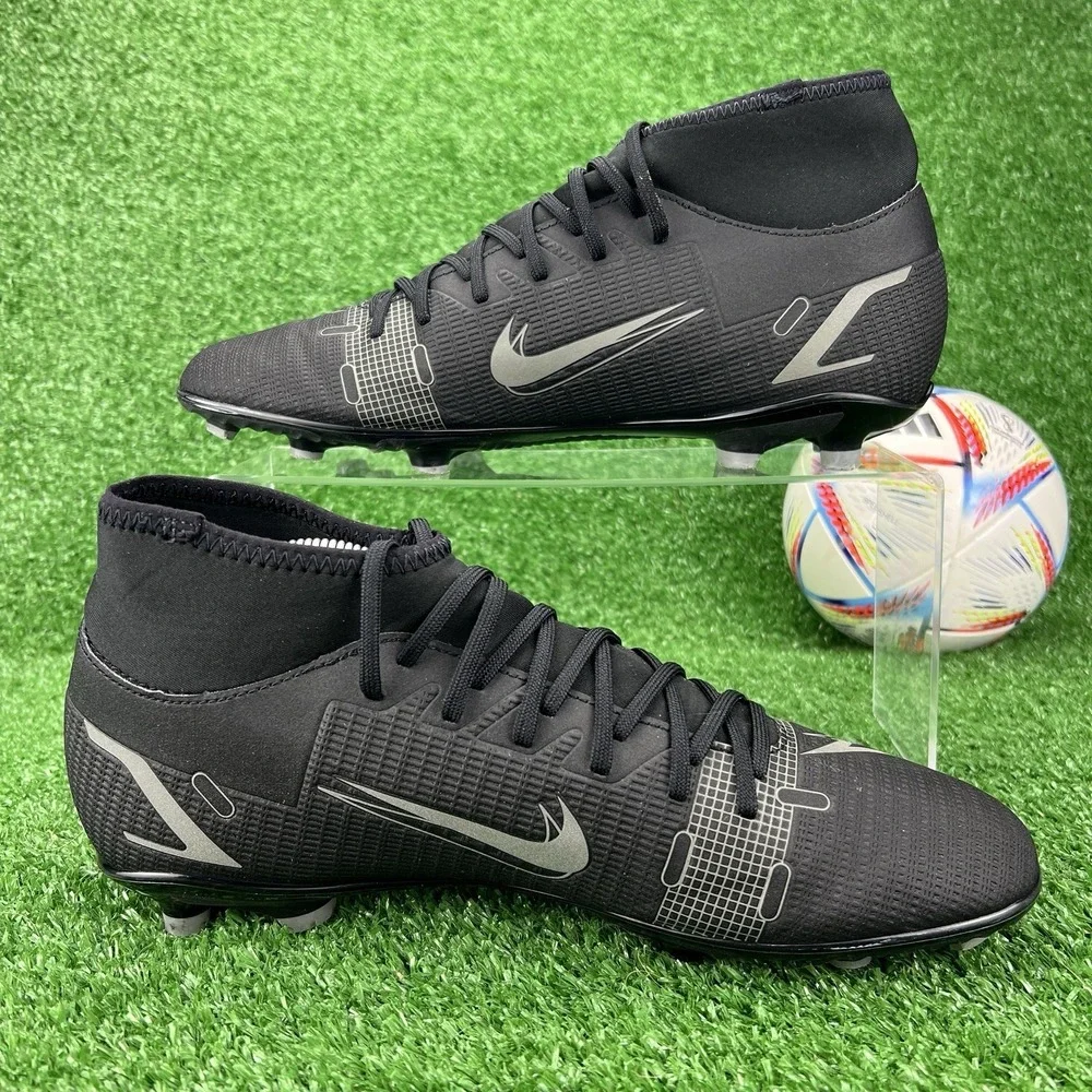 Nike Superfly 8 Club FG/MG Men's 9 Soccer Cleats CV0852 004 Black Iron Grey Boot